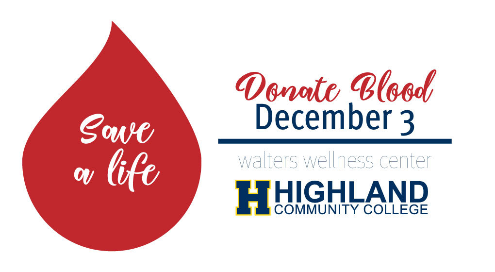 Highland Community College Student Government Association Hosts Blood Drive December 3