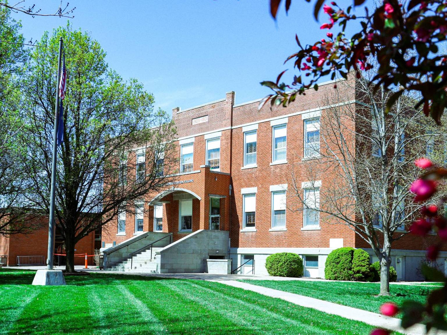 Outside view of Administration Building on a sunny day