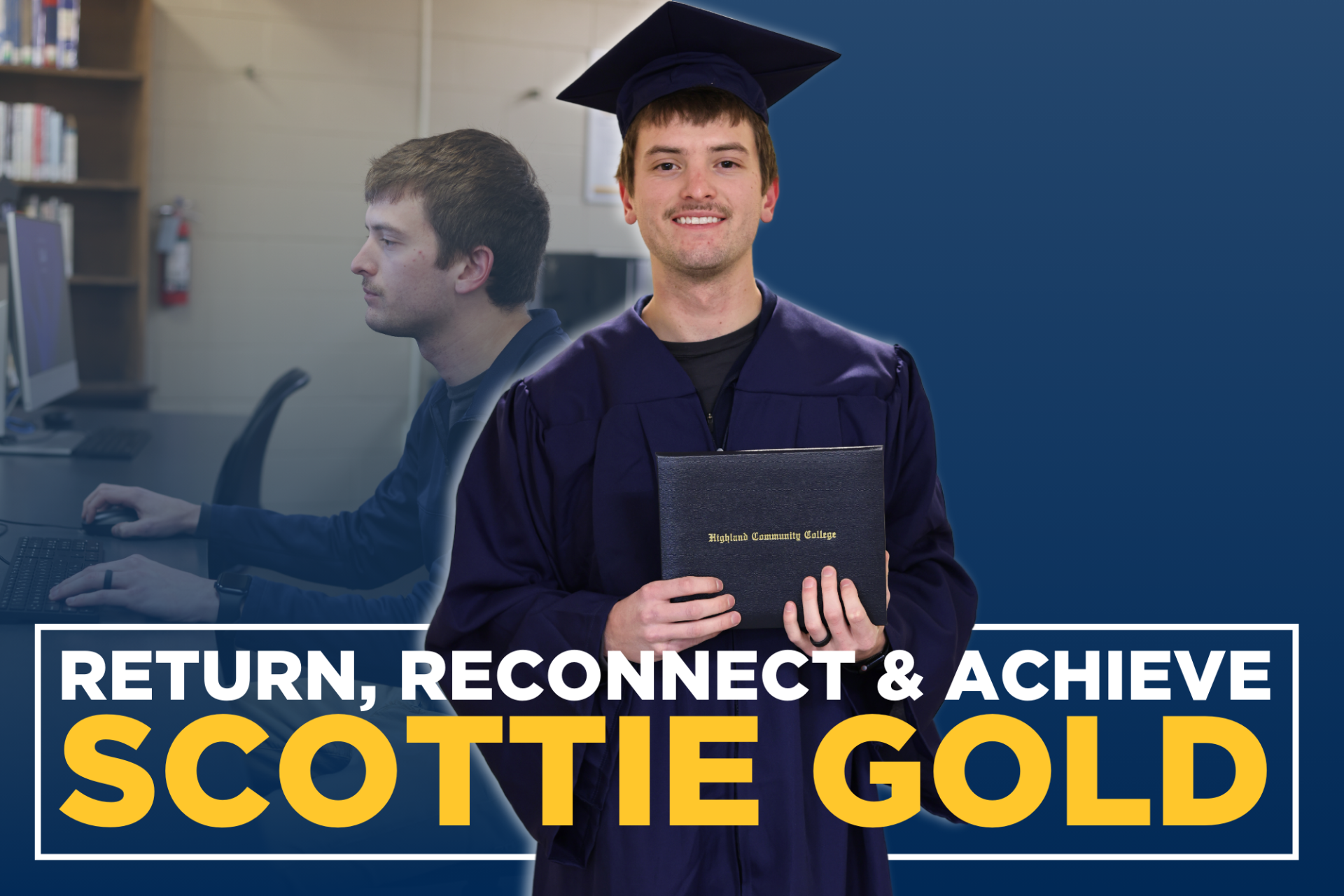 Scottie Gold Initiative - Lucas holding a diploma. 