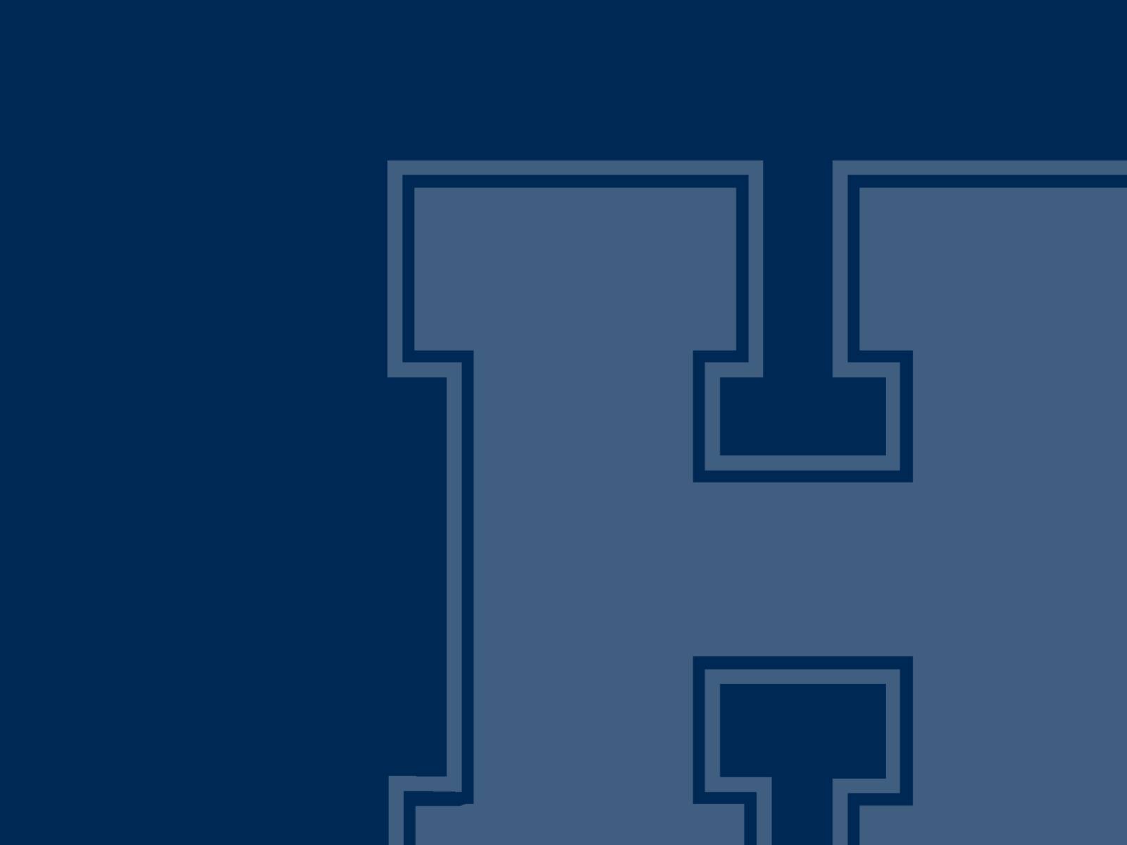 Navy blue background with Big H Logo